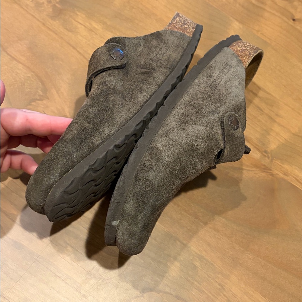 Birkenstock Boston Suede Soft Leather Footbed Shoes Mocha Euro Size 41 - Picture 2 of 9